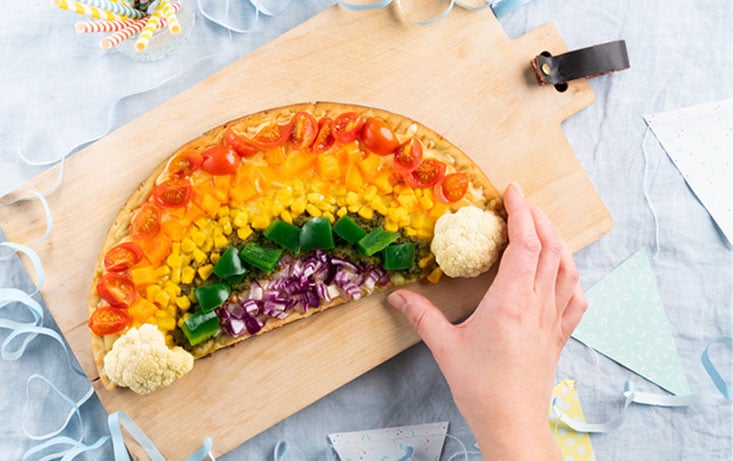 Regnbågspizza på Hönökaka Recept | Pågen